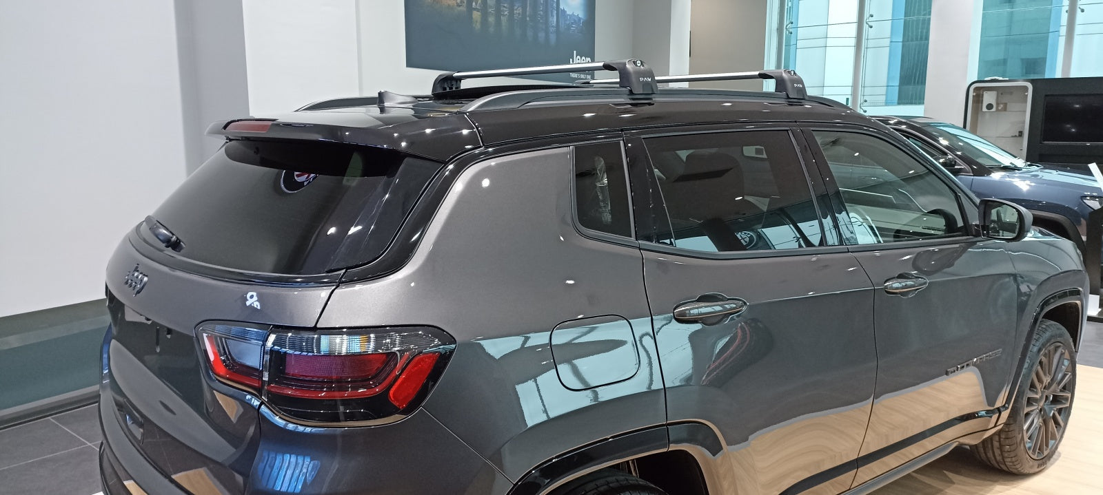 Jeep Compass Roof Rack-Crossbars Fits to for Flush Roof Rails Black Color Jeep Compass Roof Rack-Crossbars Fits to for Flush Roof Rails Black Color